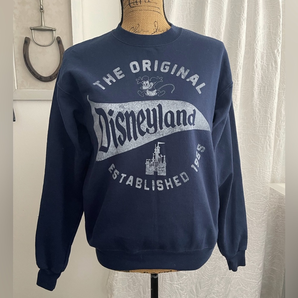 Disneyland Navy Cotton Sweatshirt Disney Parks Hanes Label Size S